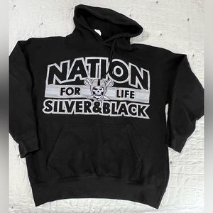 RAIDERS MENS BLACK PULLOVER HOODIE Sz. Medium #92